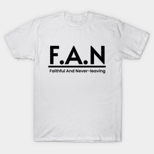 FAN Meaning Word Art Minimalist Design T-Shirt